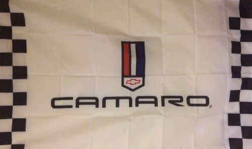 Chevy chevrolet  camaro badge checkered racing banner flag 3x5ft pm