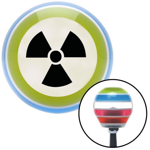 Black nuclear hazard symbol  stripe shift knob with m16 x 1.5 insert project