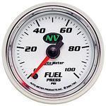 Autometer nv series-fuel press gauge 2-1/16 electrical full sweep 0-100 psi 7363