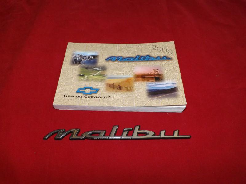 2000 chevrolet chevy malibu owner's manual guide & matching malibu script emblem