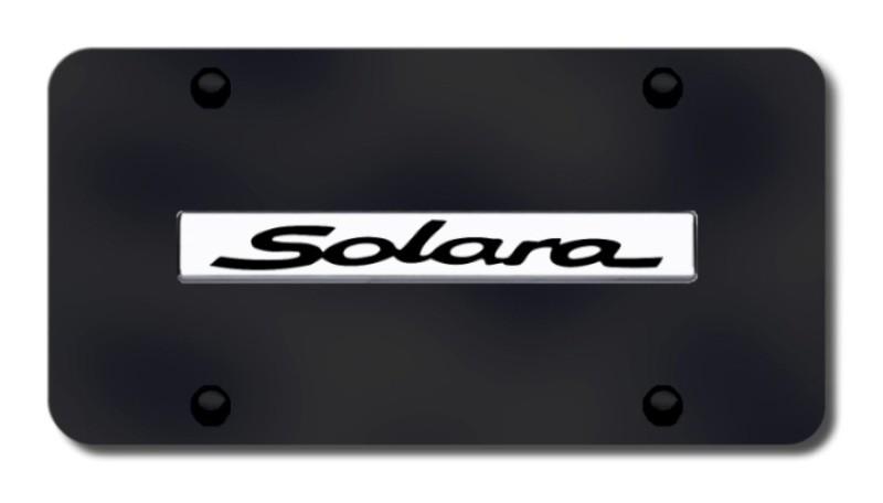Toyota solara name chrome on black license plate made in usa genuine