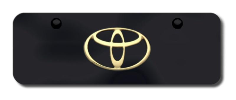 Toyota logo gold on black mini-license plate made in usa genuine
