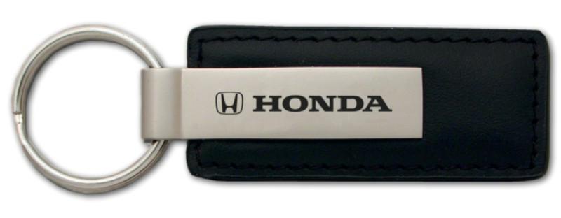 Honda black leather keychain / key fob engraved in usa genuine