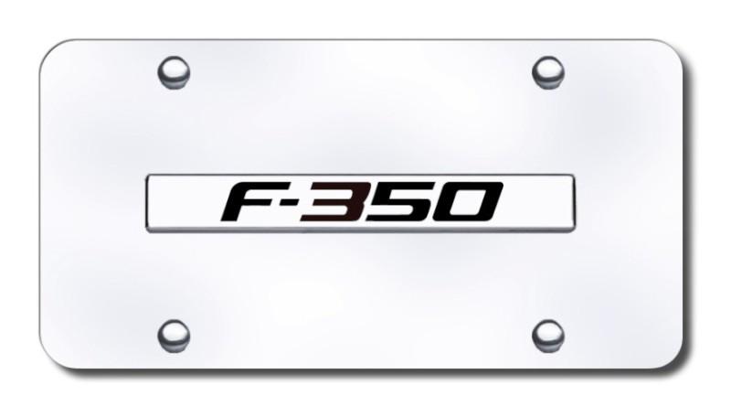 Ford f-350 name chrome on chrome license plate made in usa genuine