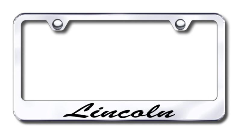 Ford lincoln script  engraved chrome license plate frame made in usa genuine