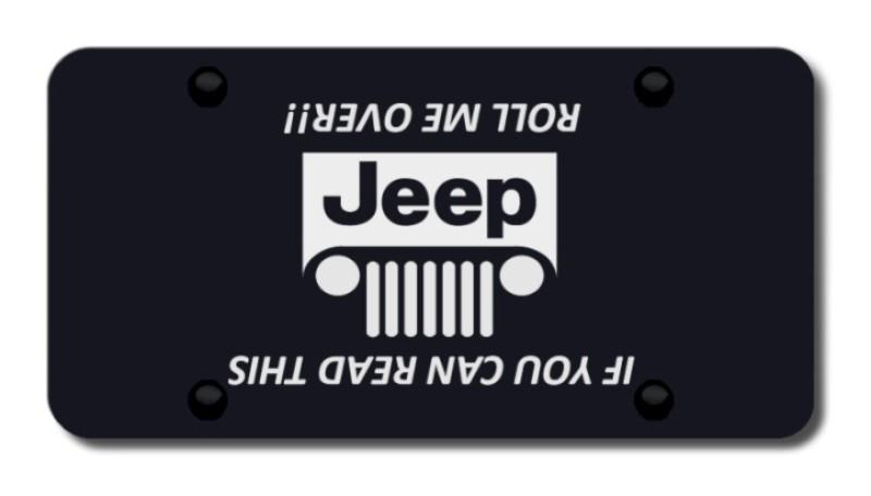 Chrysler jeep grill (roll) laser etched black license plate made in usa genuine