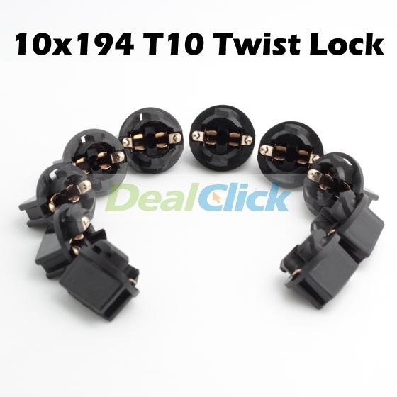 10x 168/194(t3-1/4) twist lock wedge instrument panel dash light bulb sockets