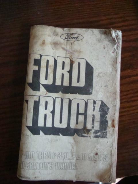 Ford truck f100 thru f350 p&m series operators manual oem