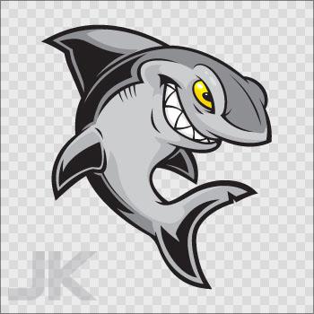 Sticker decals shark sharks funny smile cartoon jaws ocean pacific 0500 ag79f