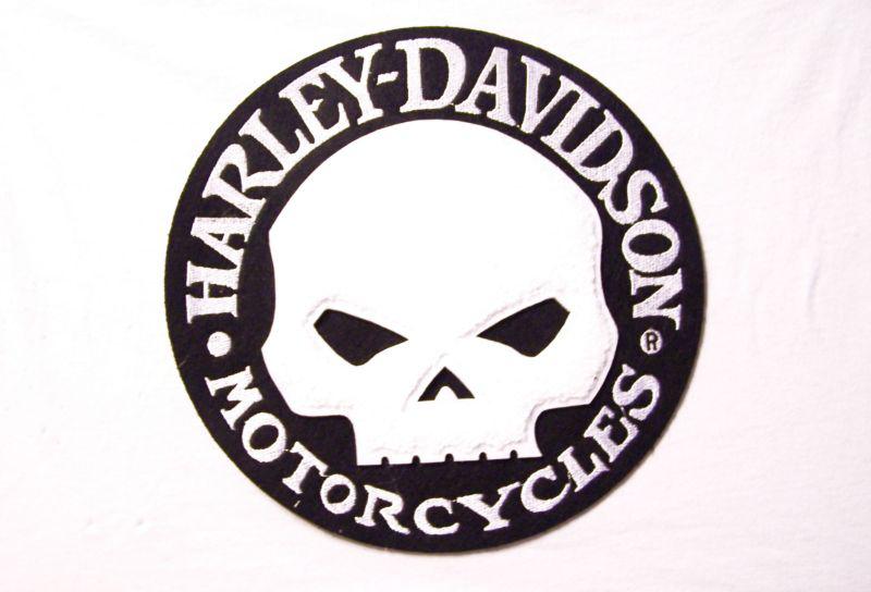 #1259 xl harley motorcycle vest patch hubcap  chenille & embroidery hd1103