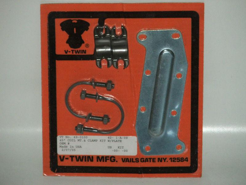 Coil mount & clamp kit with plate for harley flathead 45 d, r, wl, g models