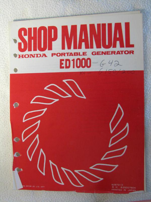 Ed1000 honda portable generator shop service manual