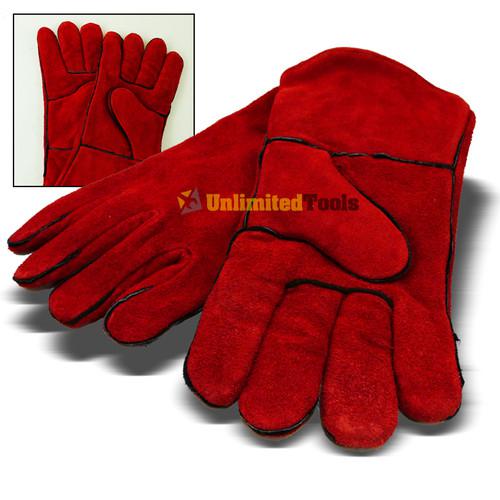 Hd welding glove 100% leather 14" welders safety gloves diy welder protective hd