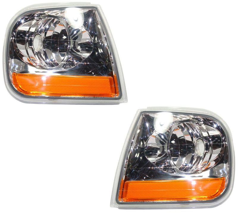 Corner light lamp lens & housing pair set (driver & passenger side, qty 2)