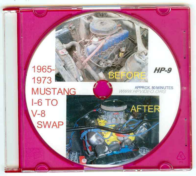 1965 1966 1967 -73 ford mustang l6 to 302 351 v8 engine swap "how to" video  dvd