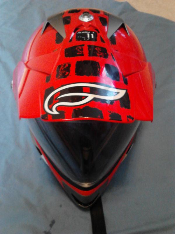 Fulmer mx 433 full face red ~ black motorcycle helmet  adult medium  vguc 