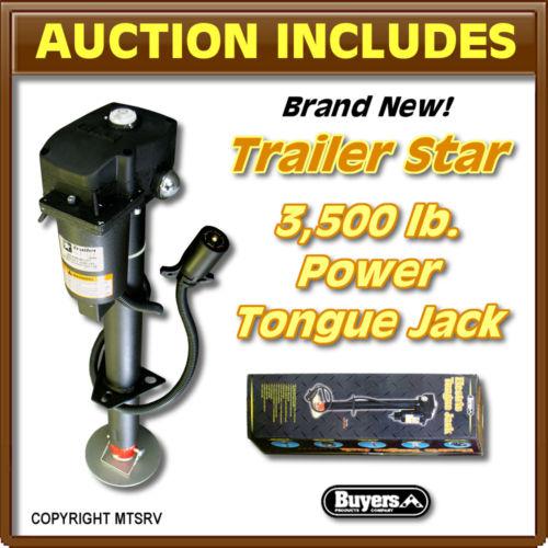 Buyers 3500 electric power tongue jack w/ adj. foot extends 18+6 - black -z-