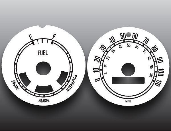 1971-1977 ford pinto instrument dash cluster white face gauges