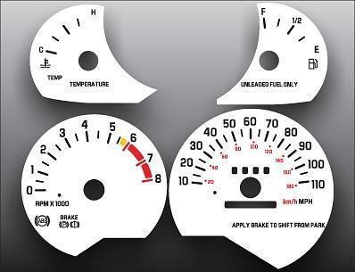 1993-1996 buick regal manual instrument cluster white face gauges 93-96