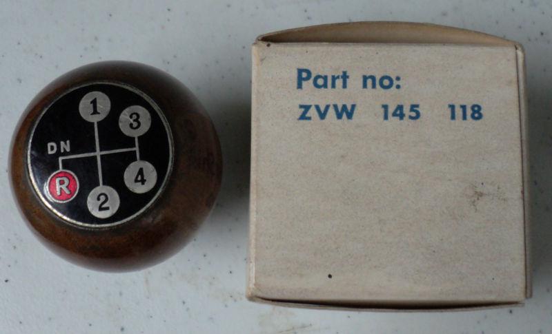 1949-1967 vw beetle gear shift knob 7mm thread  wooden 4 speed w dog leg reverse