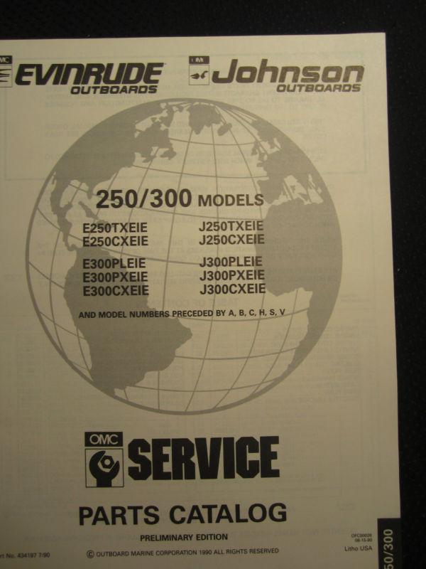 1991 omc evinrude johnson outboard motor accessories parts catalog manual 
