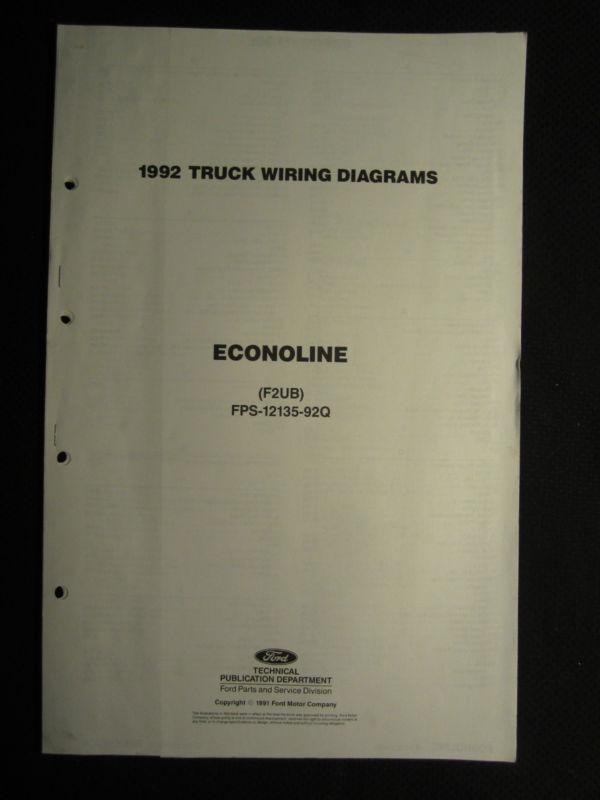 1992 ford econoline truck electrical wiring diagrams service manual f2ub dealer 