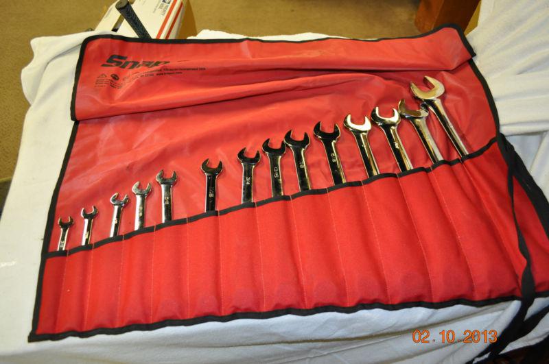 Snap on  combination wrench set  standard 14pc  3/8-1-1/4"  excellent