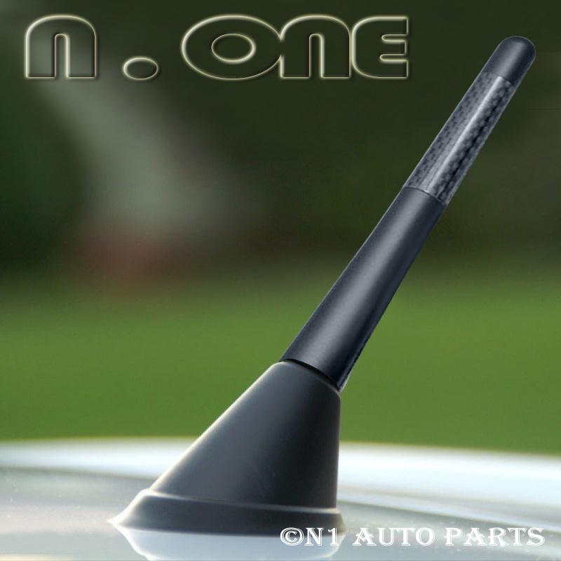Carbon fiber 5" short polished black antenna mast screw on roof top pontiac
