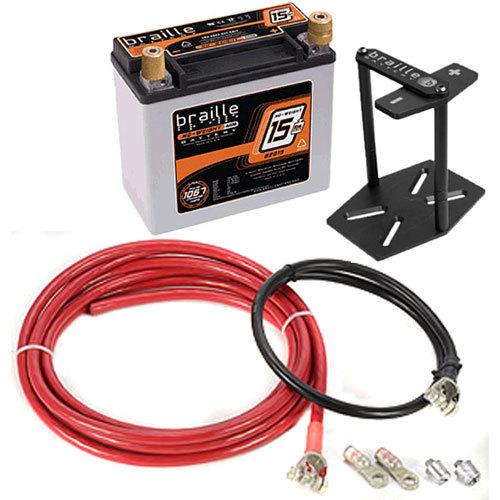 Braille battery b2015k advanced agm lightweight racing battery kit includes: