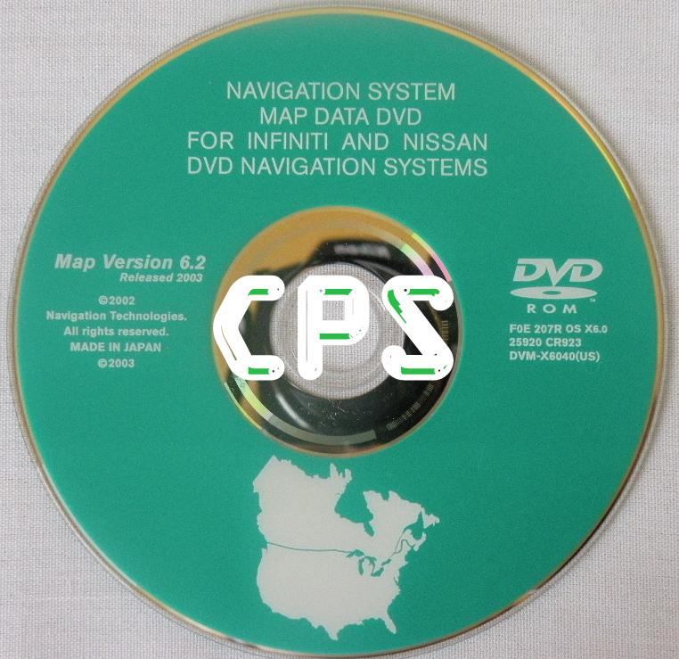 Infiniti nissan navigation dvd usa & canada disc 6.2