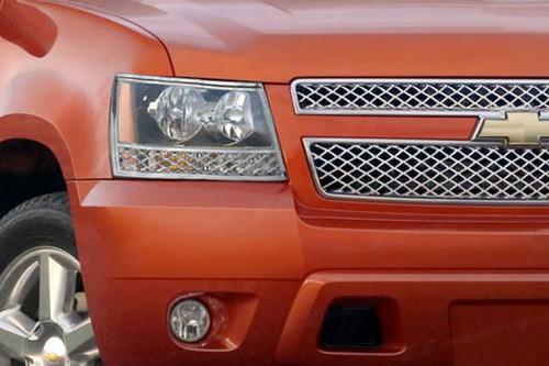 Ses trims ti-hl-102 chevy avalanche headlight bezels covers chrome ring trim 3m