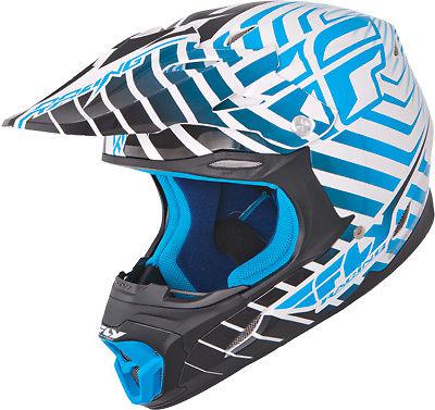 New 2013 fly racing three.4 motocross atv bmx helmet blue and white