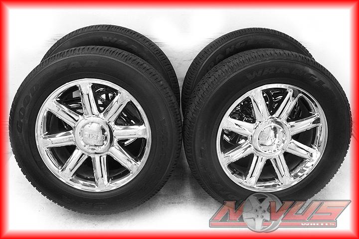 New 20" gmc yukon sierra denali chevy tahoe silverado chrome oem wheels tires 18