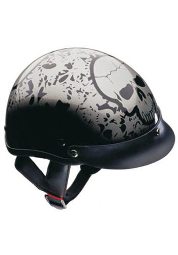 New dot silver skull half-beanie motorcycle  helmet-med