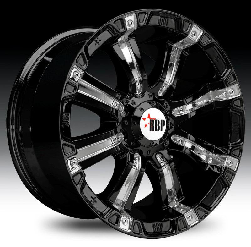 20" x9 rbp 94r black 8x180 w/ 5 et (94r-2090-78+05bp) wheels rims