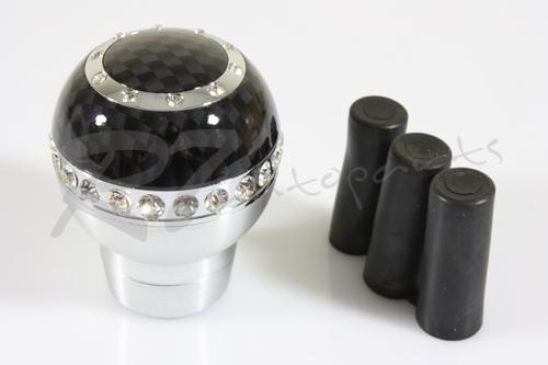 Universal vip round ball ergonomic crystals carbon fiber paint manual shift knob