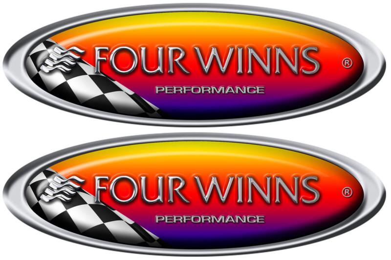 Two four winns oval name plate racing decals