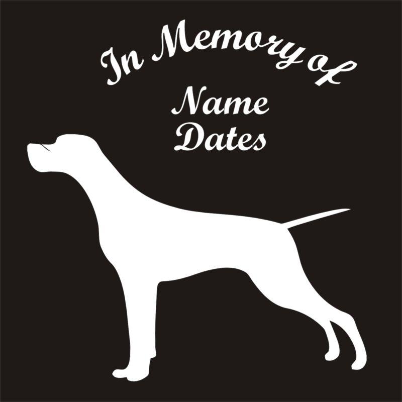 In memory of pointer hunting dog retriever vinyl decal sticker qty 4