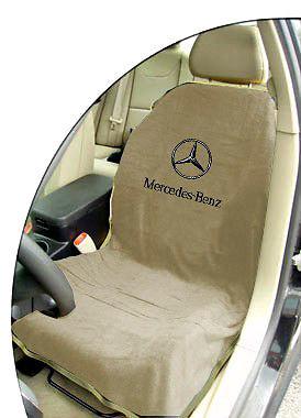 Mercedes benz car seat towel cover - vehicle seat protector - tan - pair