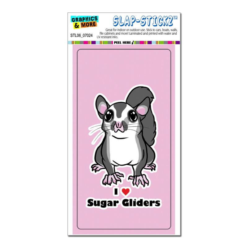 Sugar glider i love heart pet animal cute on pink - slap-stickz™ bumper sticker