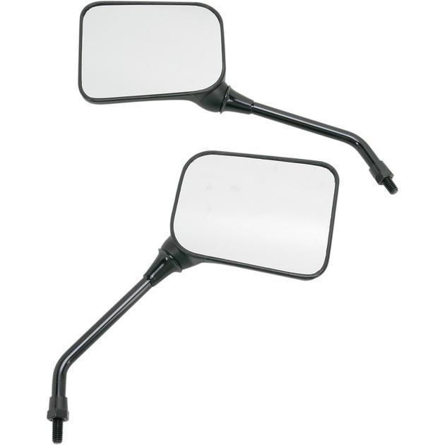 Emgo universal mirror set rectangular 8mm matte black