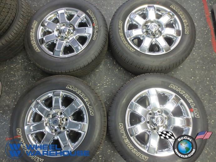 Four 2013 ford f150 factory 18" wheels tires oem rims chrome clad michelin 3915