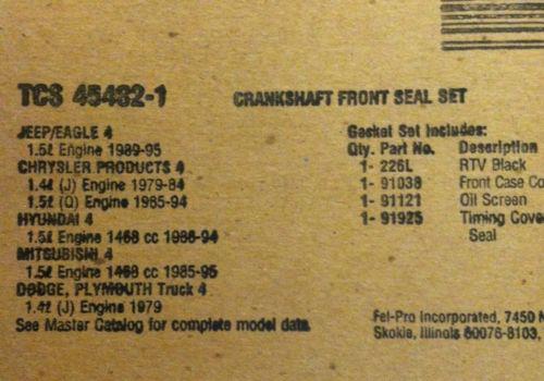 Fel-pro tcs45482-1 crankshaft seal kit jeep dodge hyundai mitsubishi 1.5l 1.4l