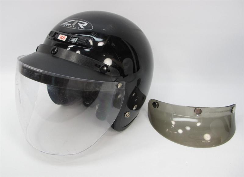 Z1r helmets zrp-3 motorcycle helmet xs extra small scooter w/ visor black