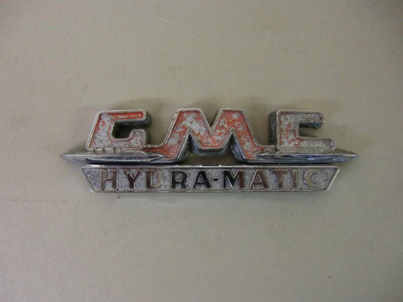 1955 1956 1957 gmc hydra-matic truck hood side emblem trim molding ornament 