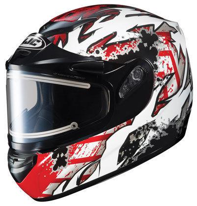 Hjc cs-r2 large skarr red electric snowmobile snow sled csr2 helmet new lg lrg l