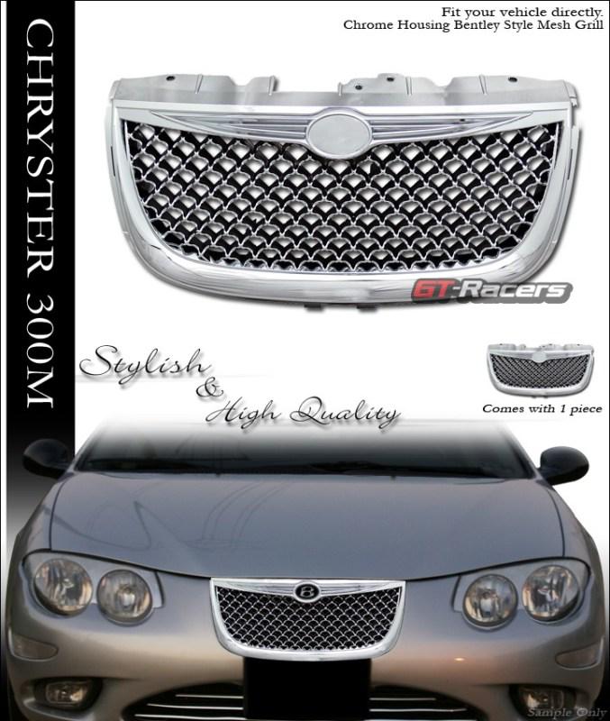 Chrome luxury mesh front hood bumper grill grille abs 1999-2004 chrysler 300m