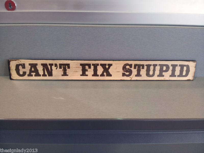 'cant fix stupid" 18" metal sign.garage shop,chevy ford,man cave