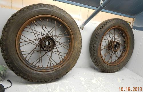 Pr early knucklehead ul wheels 18" star step hub 36-37-38 el vintage factory oem