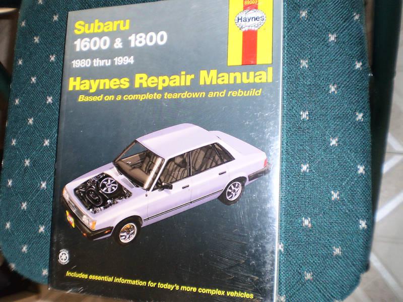Subaru 1600,1800,xt,brat,loyale 1980-94 repair manual